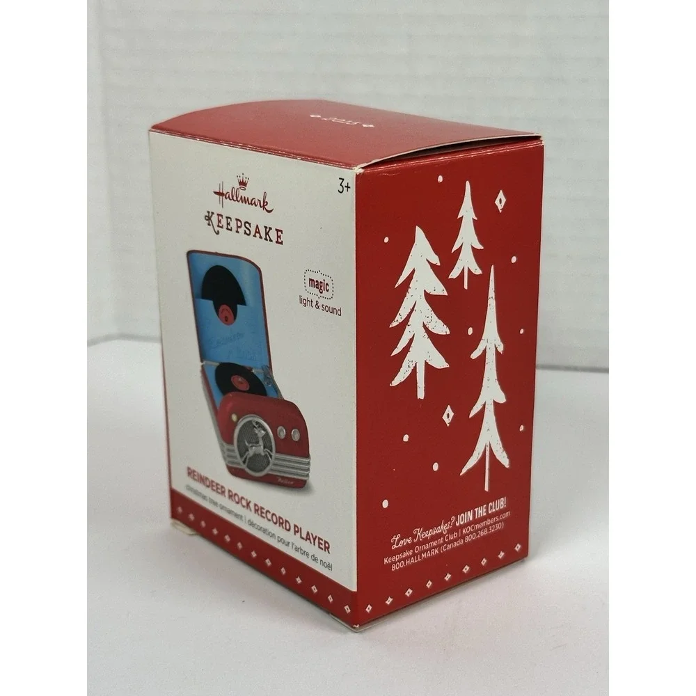 Hallmark Keepsake Ornament 2015 Reindeer Rock Record Player Light & Sound QGO143